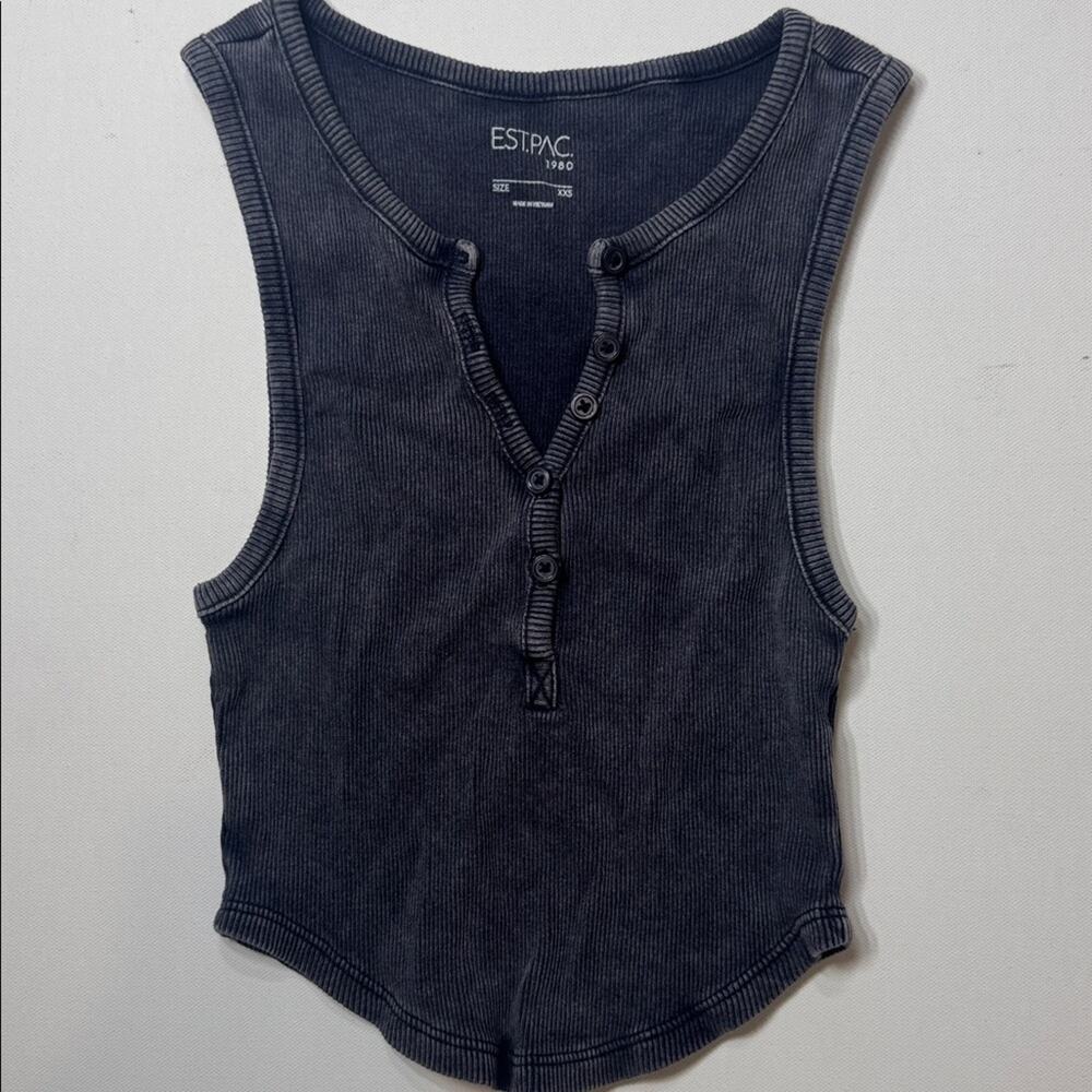 PacSun Gray Ribbed Tank Top